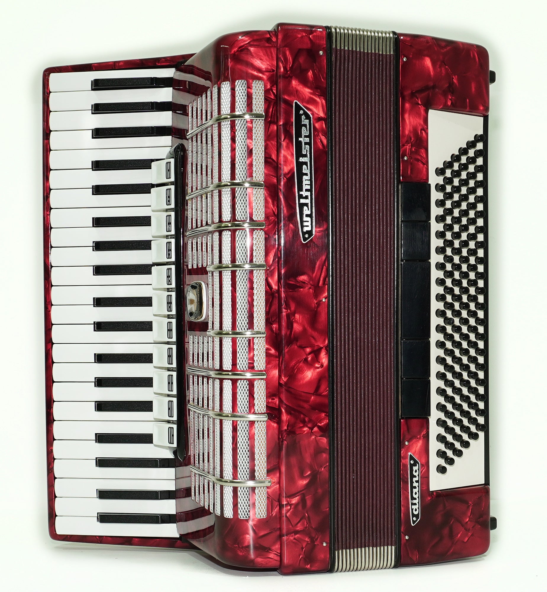 Full Size Weltmeister Diana Accordion 120 Bass, made in Germany, Straps and Hard Case, Original Keyboard Piano Accordian, 2605