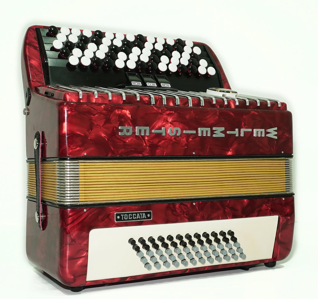 Weltmeister Toccata Converter 5 Row Button Accordion 60 Bass, Free Bass and Stradella, made in Germany, Lightweight Concert Bayan B Griff, 2592