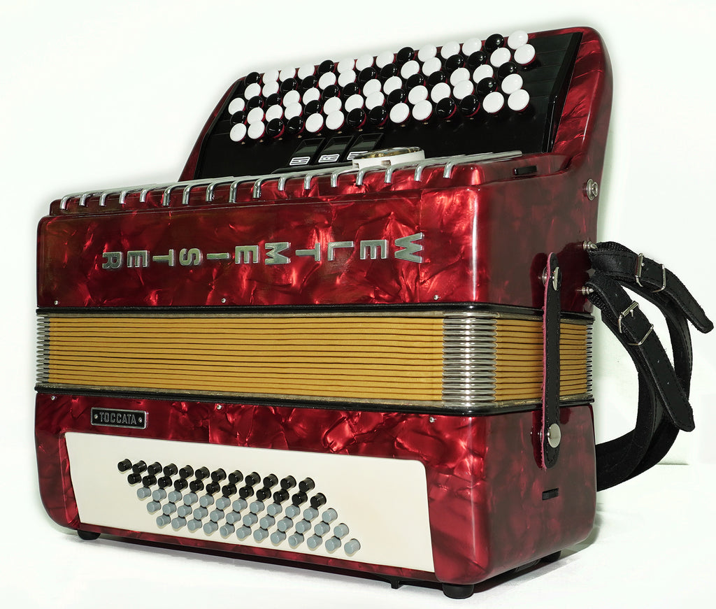 Weltmeister Toccata Converter 5 Row Button Accordion 60 Bass, Free Bass and Stradella, made in Germany, Lightweight Concert Bayan B Griff, 2592