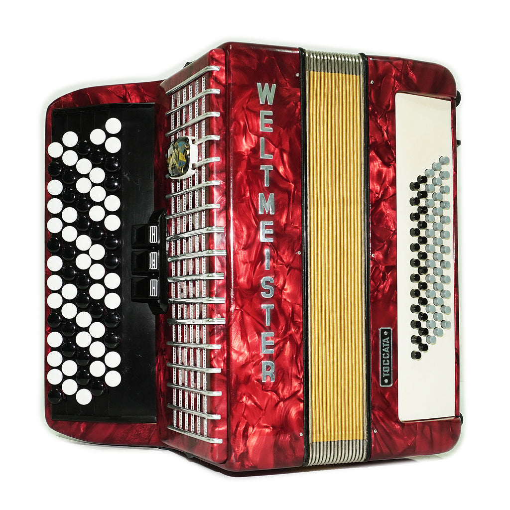 Weltmeister Toccata Converter 5 Row Button Accordion 60 Bass, Free Bass and Stradella, made in Germany, Lightweight Concert Bayan B Griff, 2592