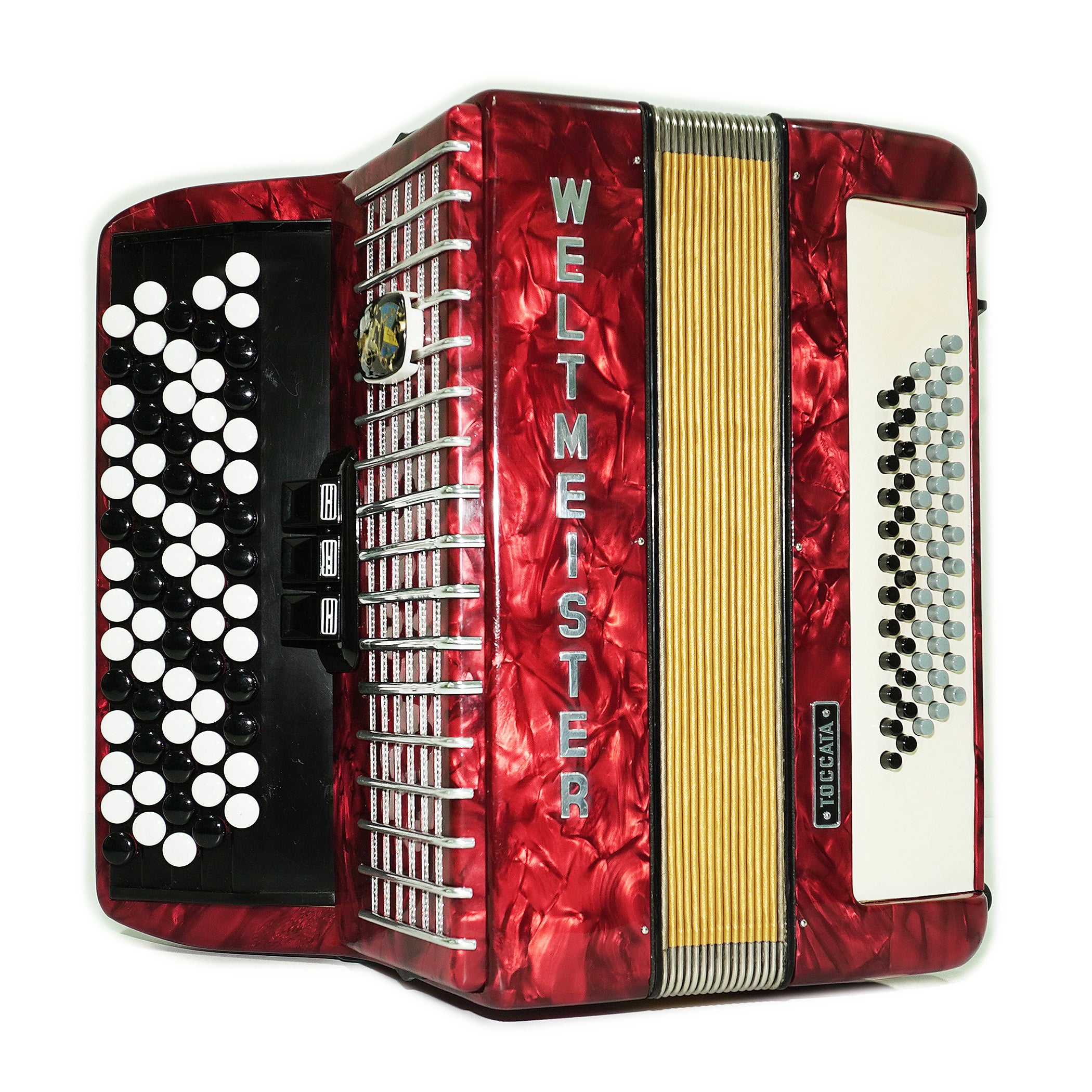 Weltmeister Toccata Converter 5 Row Button Accordion 60 Bass, Free Bass and Stradella, made in Germany, Lightweight Concert Bayan B Griff, 2592