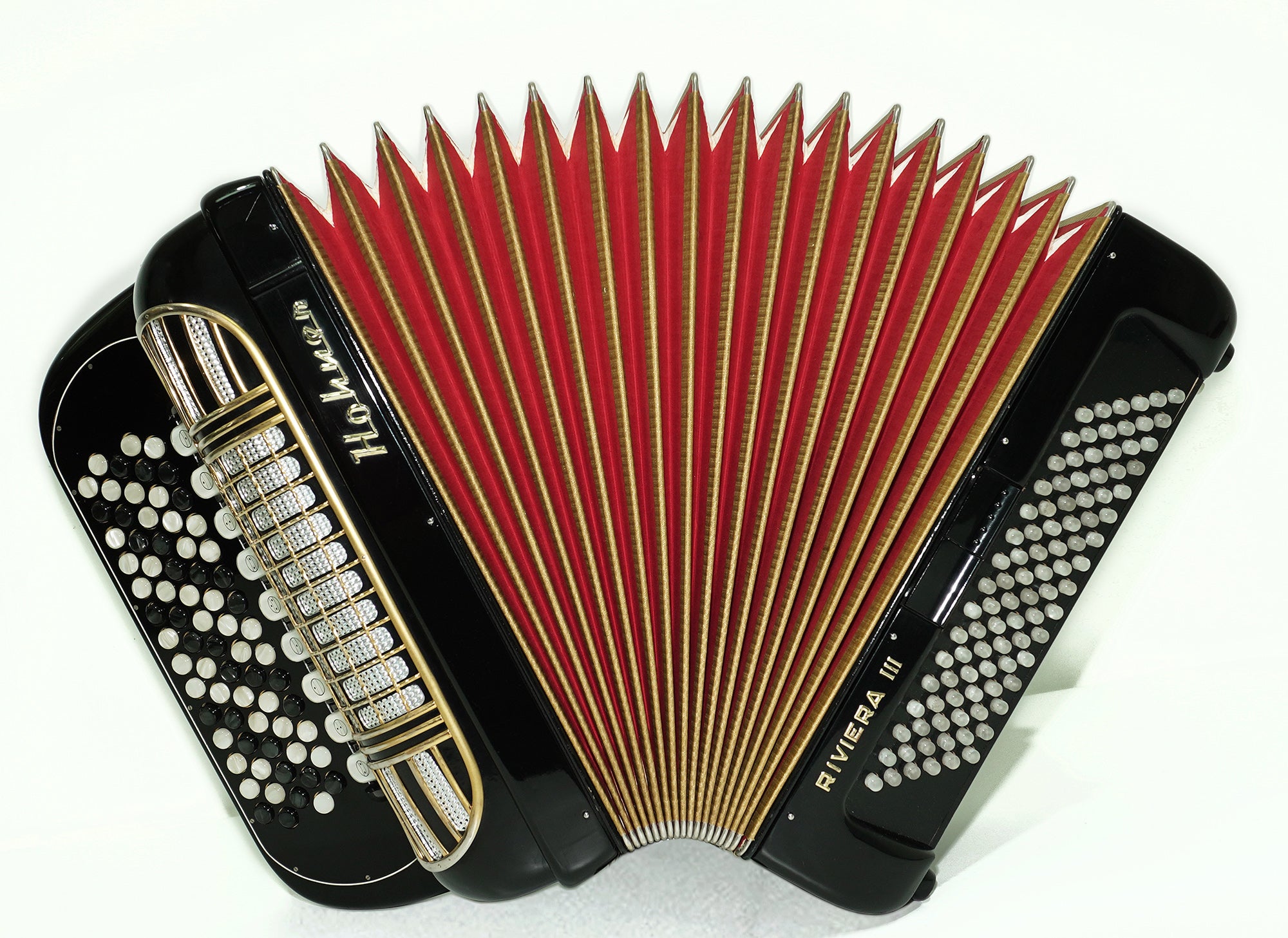 Hohner Riviera III B Griff Bayan Lightweight 5 Row Button Accordion 96 Bass made in Germany, Straps, Hard Case, Accordeone de Botones, 2603
