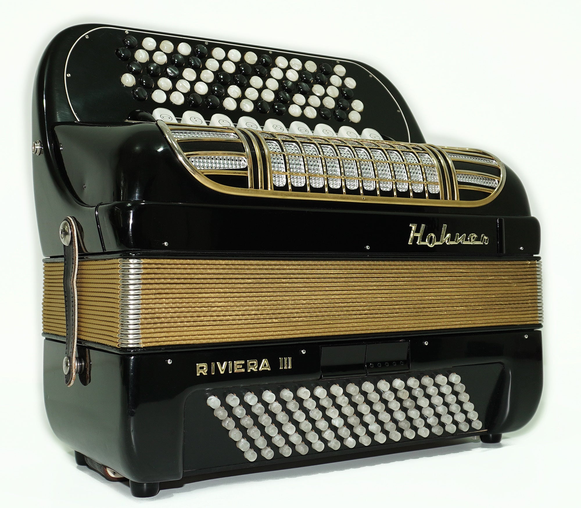 Hohner Riviera III B Griff Bayan Lightweight 5 Row Button Accordion 96 Bass made in Germany, Straps, Hard Case, Accordeone de Botones, 2603
