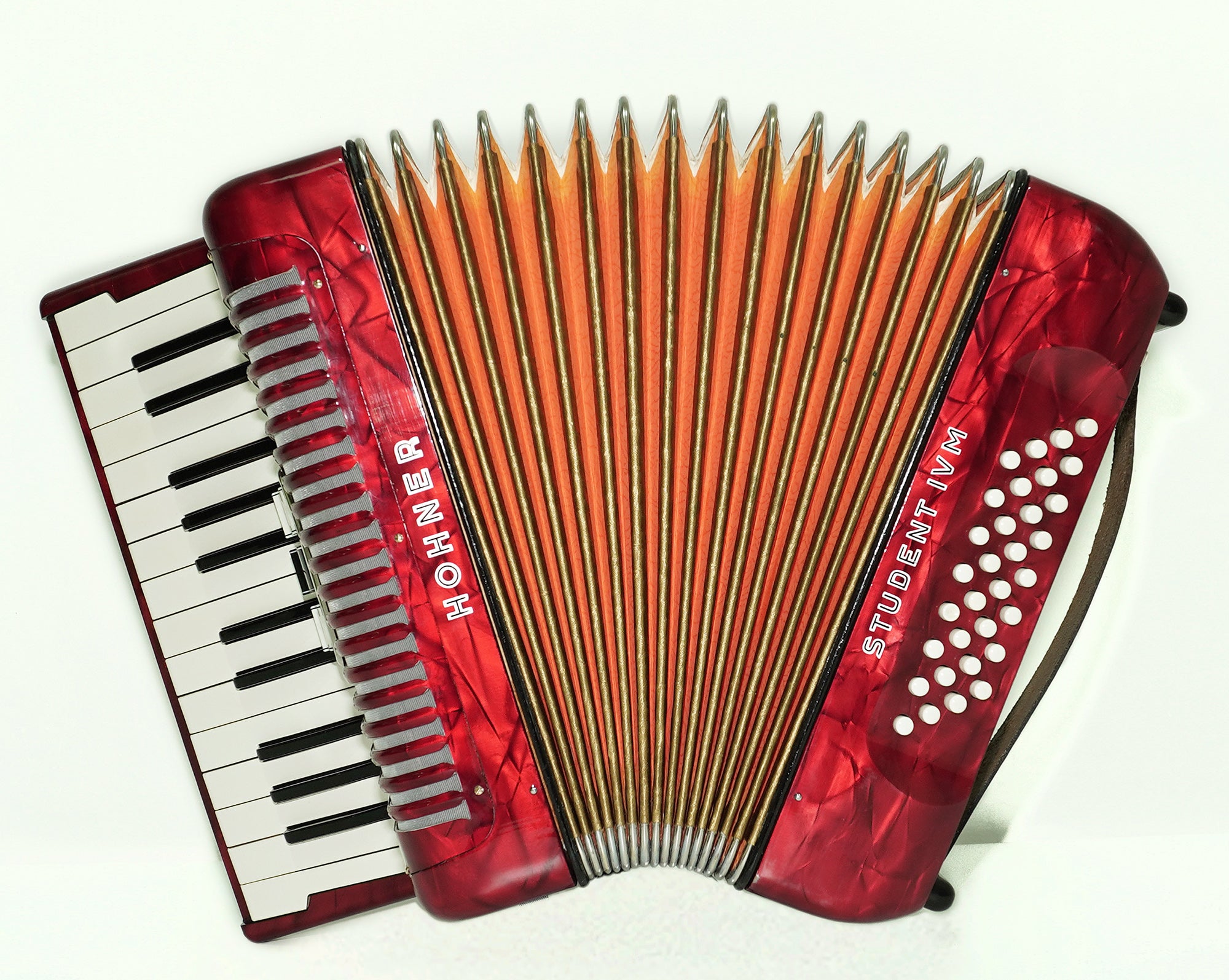Hohner Student IVM Lightweight Piano Accordion 32 Bass, German Original Akkordeon Musical Instrument for Beginners Kids, New Straps, 2600
