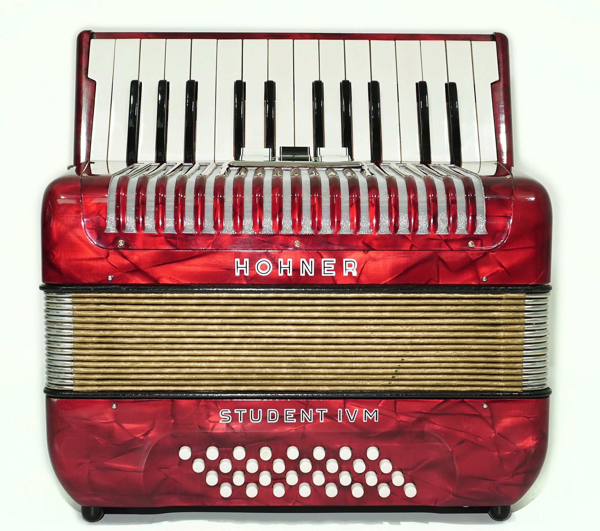 Hohner Student IVM Lightweight Piano Accordion 32 Bass, German Original Akkordeon Musical Instrument for Beginners Kids, New Straps, 2600