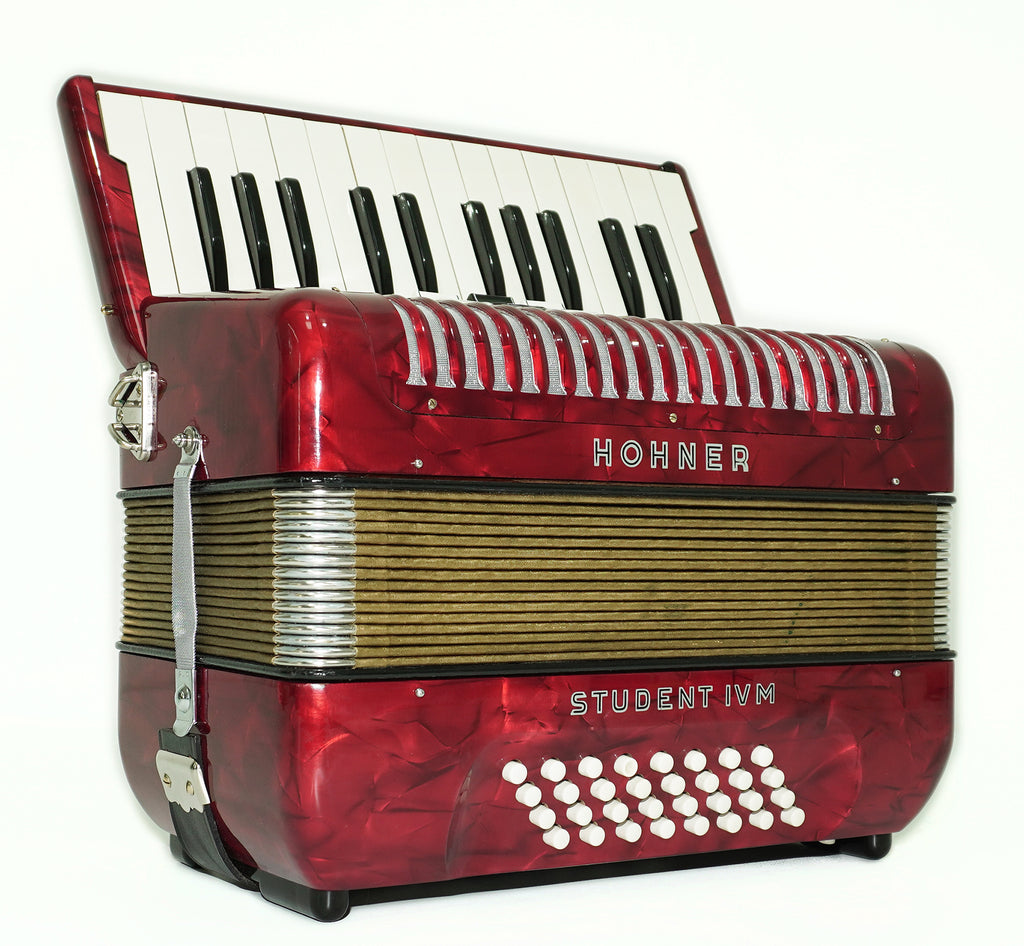 Hohner Student IVM Lightweight Piano Accordion 32 Bass, German Original Akkordeon Musical Instrument for Beginners Kids, New Straps, 2600