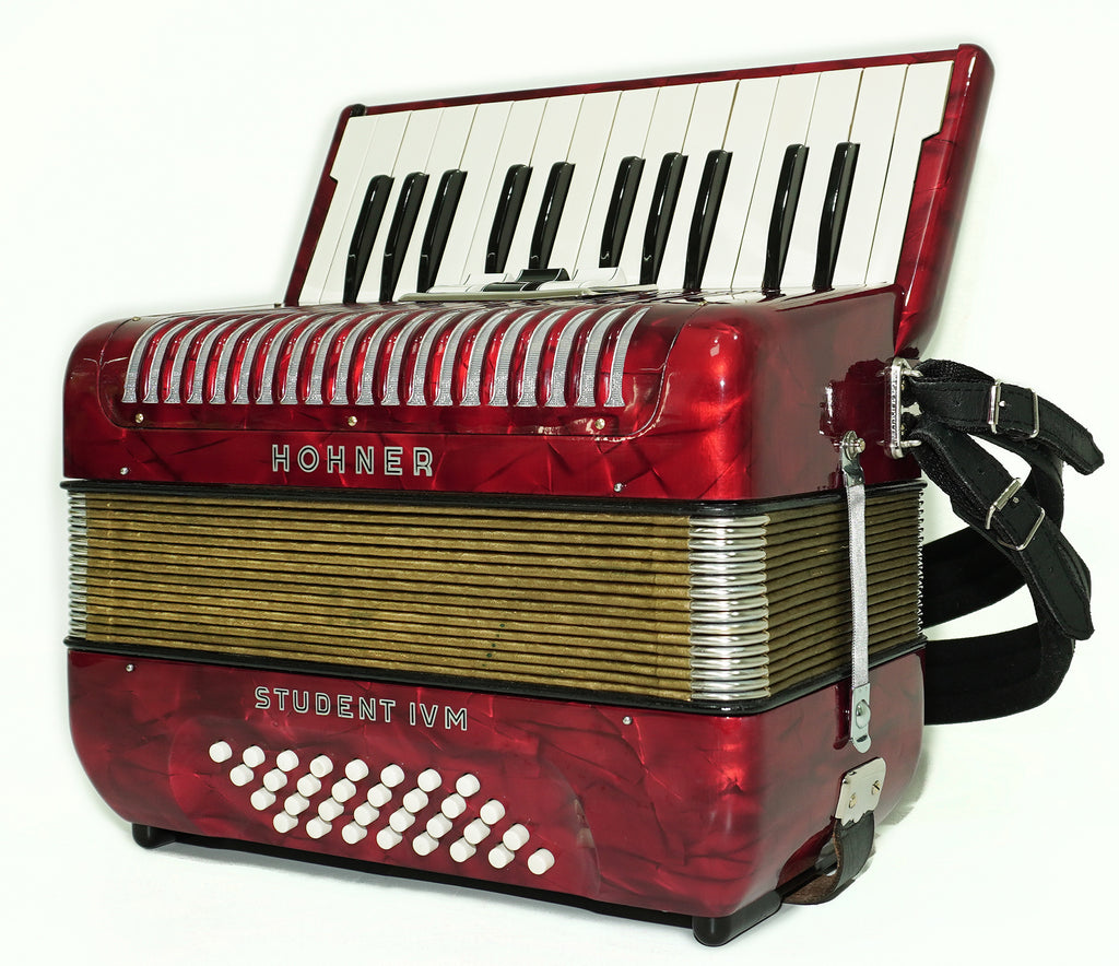 Hohner Student IVM Lightweight Piano Accordion 32 Bass, German Original Akkordeon Musical Instrument for Beginners Kids, New Straps, 2600