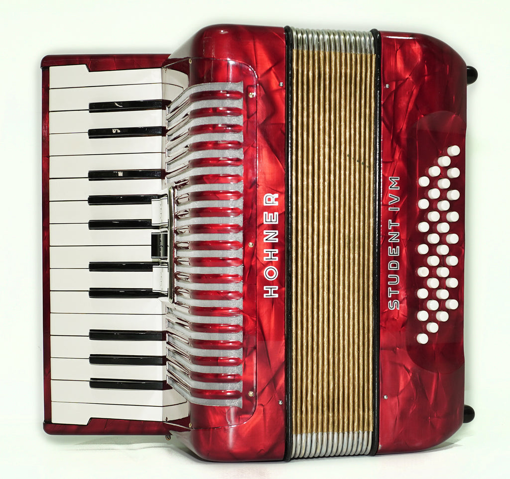 Hohner Student IVM Lightweight Piano Accordion 32 Bass, German Original Akkordeon Musical Instrument for Beginners Kids, New Straps, 2600