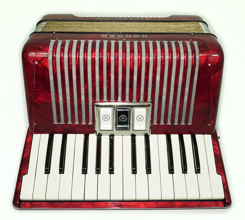 Hohner Student IVM Lightweight Piano Accordion 32 Bass, German Original Akkordeon Musical Instrument for Beginners Kids, New Straps, 2600