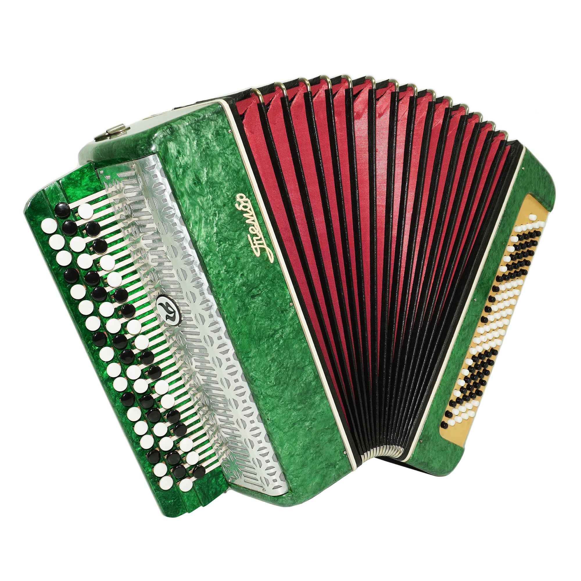 Bayan Tembr, Button Accordion Instrument, 100 Bass Buttons, New Straps and Soft Case for Gift, Concertina Stradella B System, 2609