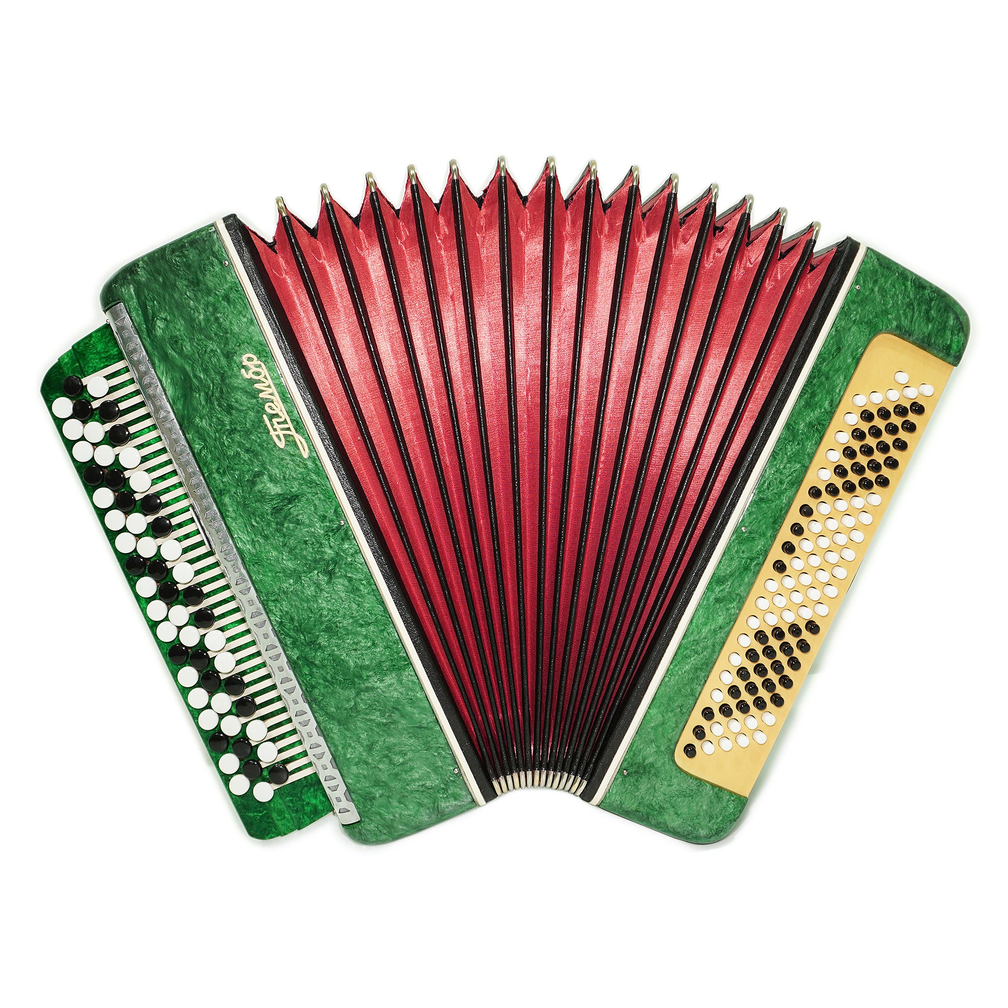 Bayan Tembr, Button Accordion Instrument, 100 Bass Buttons, New Straps and Soft Case for Gift, Concertina Stradella B System, 2609