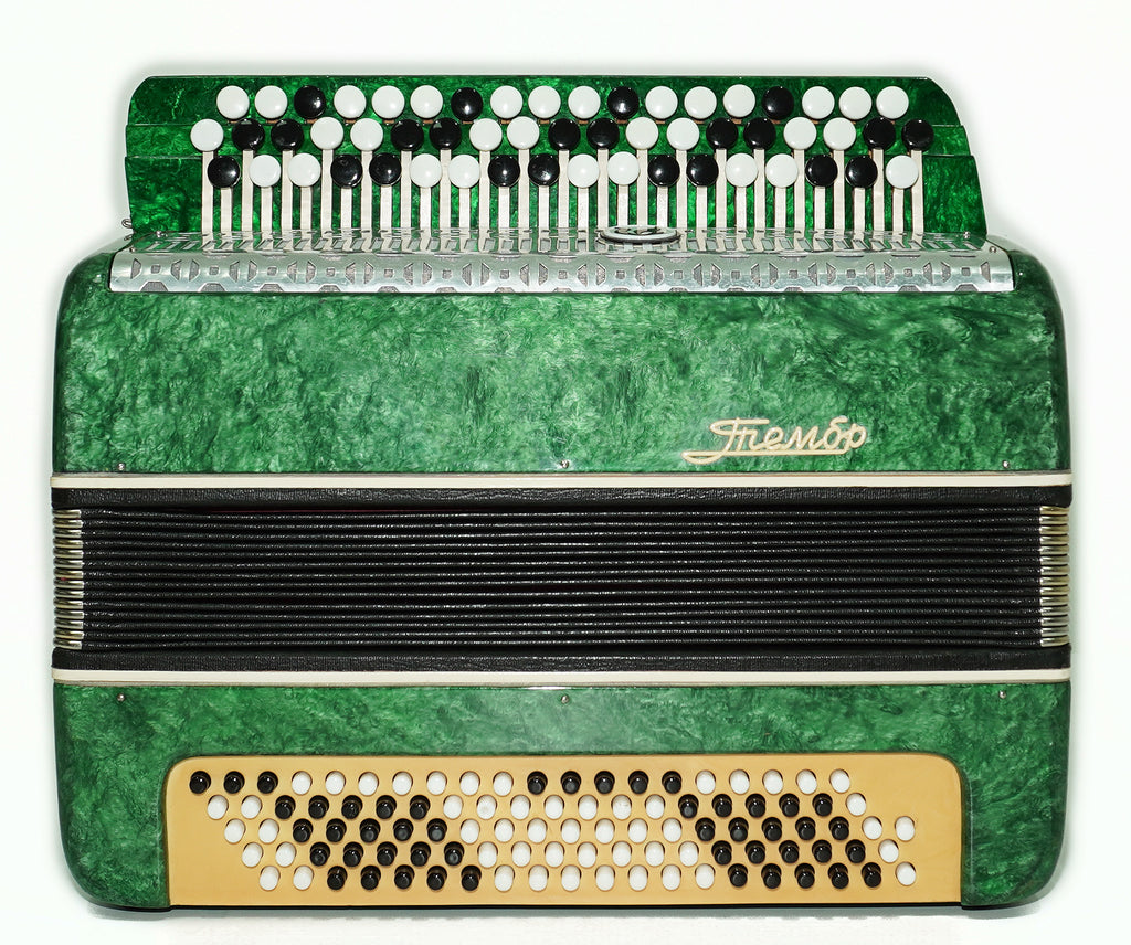Bayan Tembr, Button Accordion Instrument, 100 Bass Buttons, New Straps and Soft Case for Gift, Concertina Stradella B System, 2609
