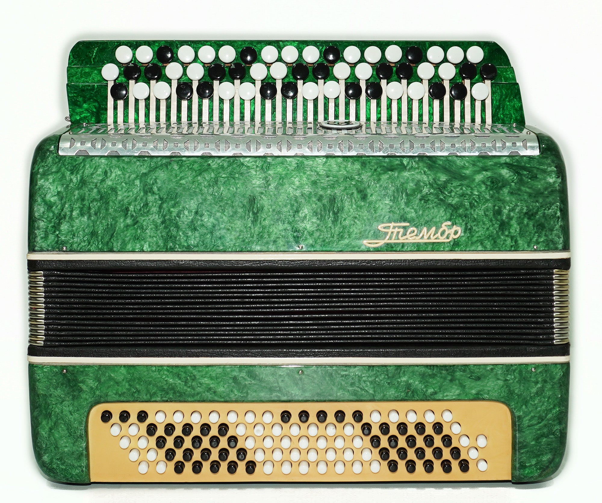 Bayan Tembr, Button Accordion Instrument, 100 Bass Buttons, New Straps and Soft Case for Gift, Concertina Stradella B System, 2609