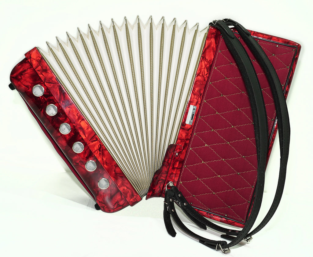 Horch Deluxe Full Size Piano Accordion 120 Bass, made in Germany, New Straps and Hard Case, Powerful Sound! Musical Instrument for Adults! 2606