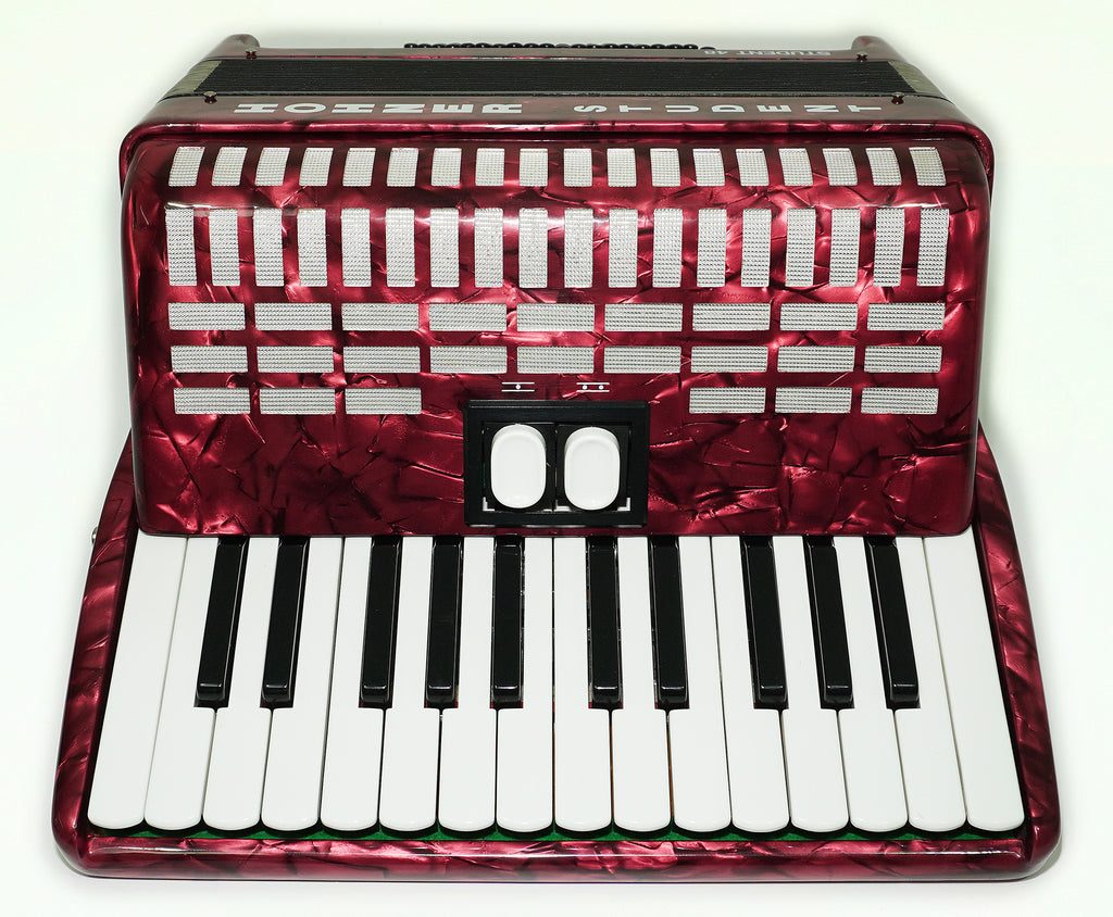 Hohner Student 48 Bass Lightweight Piano Accordion, German Original Akkordeon Musical Instrument for Beginners Kids, New Straps, Hard Case, 2604