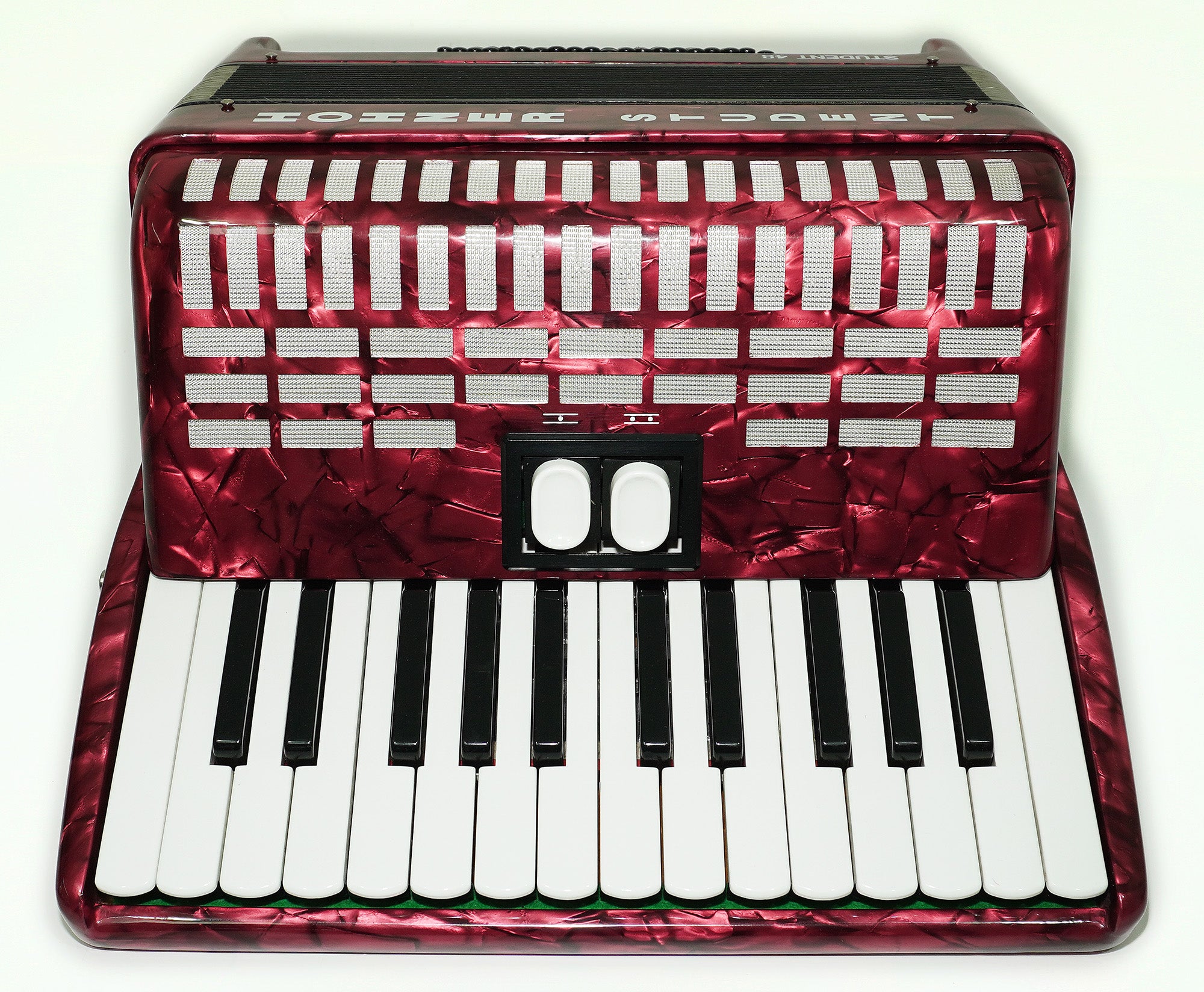 Hohner Student 48 Bass Lightweight Piano Accordion, German Original Akkordeon Musical Instrument for Beginners Kids, New Straps, Hard Case, 2604