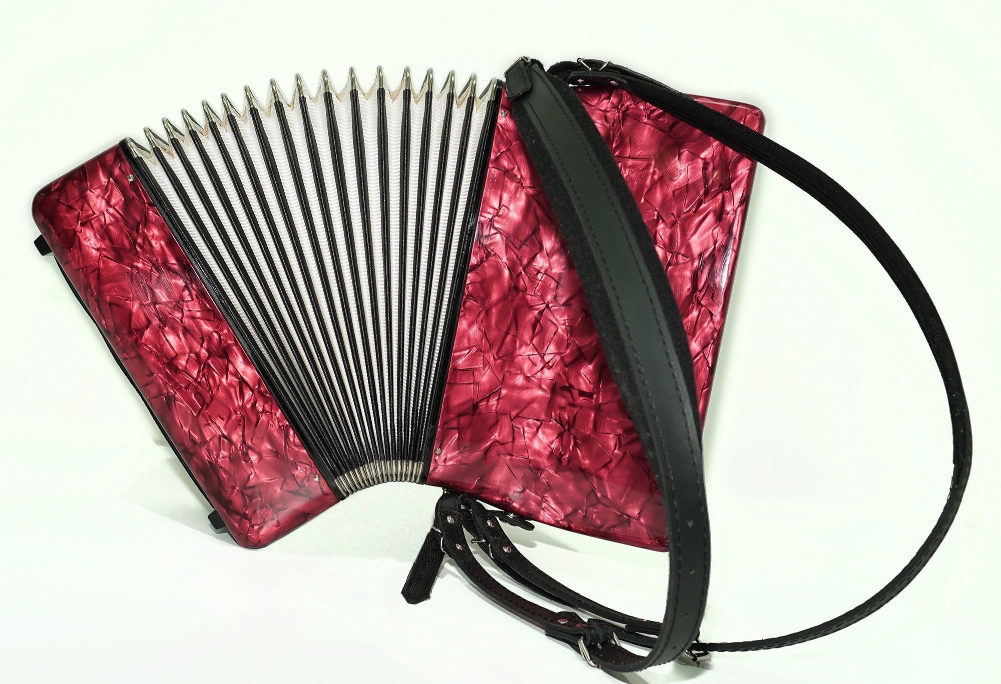 Hohner Student 48 Bass Lightweight Piano Accordion, German Original Akkordeon Musical Instrument for Beginners Kids, New Straps, Hard Case, 2604
