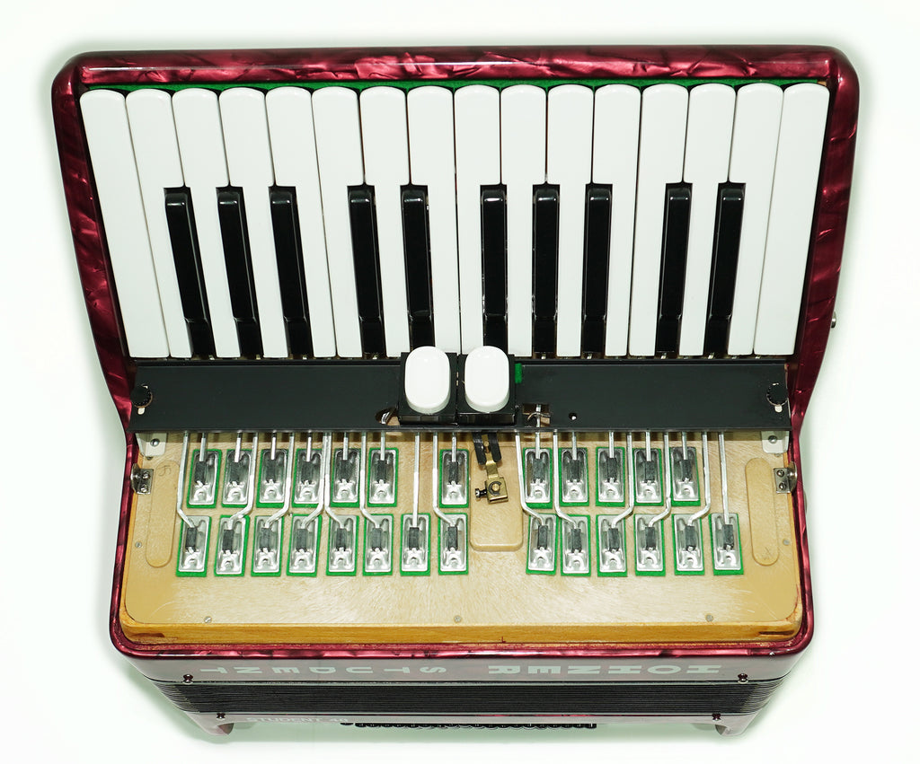 Hohner Student 48 Bass Lightweight Piano Accordion, German Original Akkordeon Musical Instrument for Beginners Kids, New Straps, Hard Case, 2604