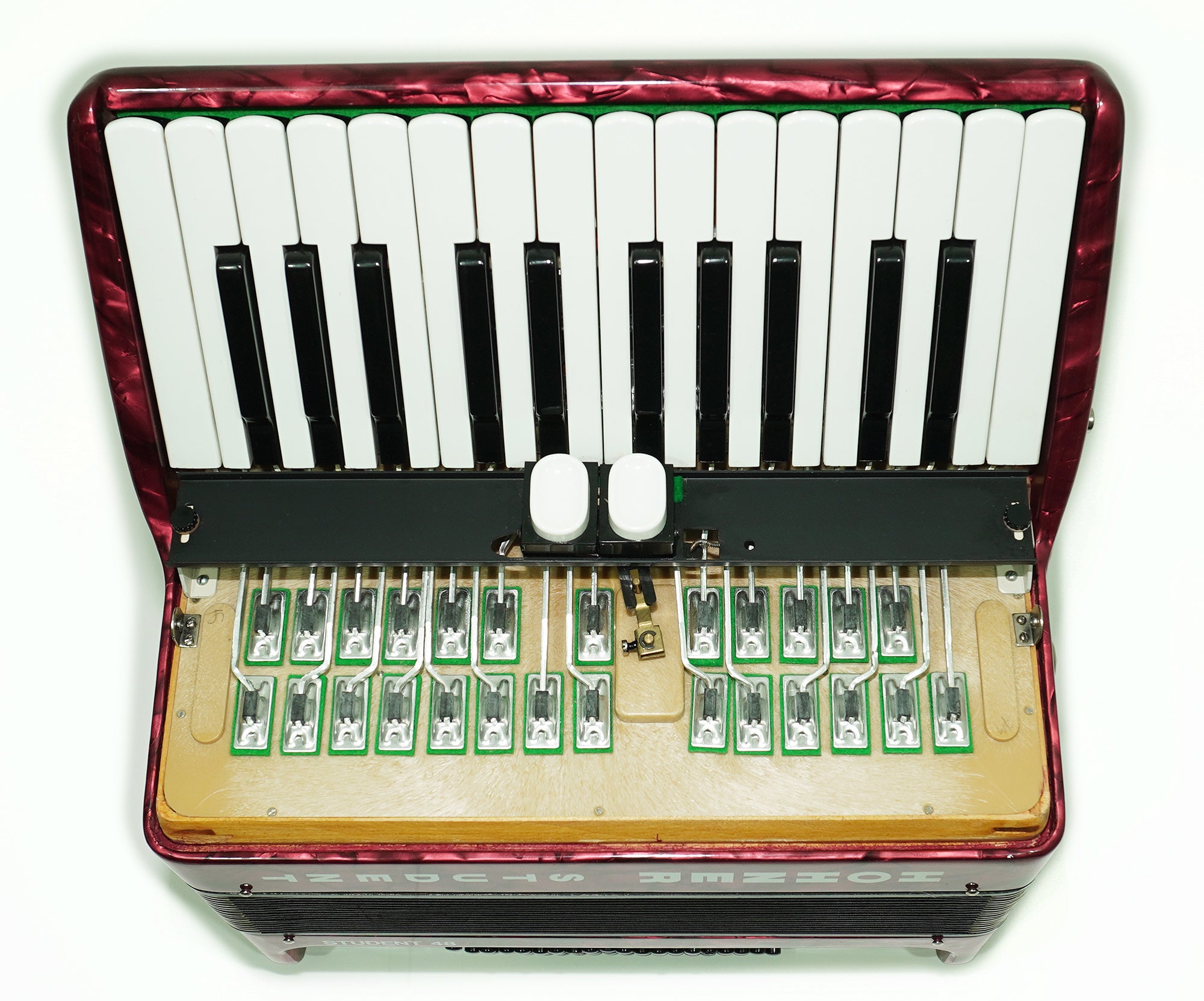 Hohner Student 48 Bass Lightweight Piano Accordion, German Original Akkordeon Musical Instrument for Beginners Kids, New Straps, Hard Case, 2604