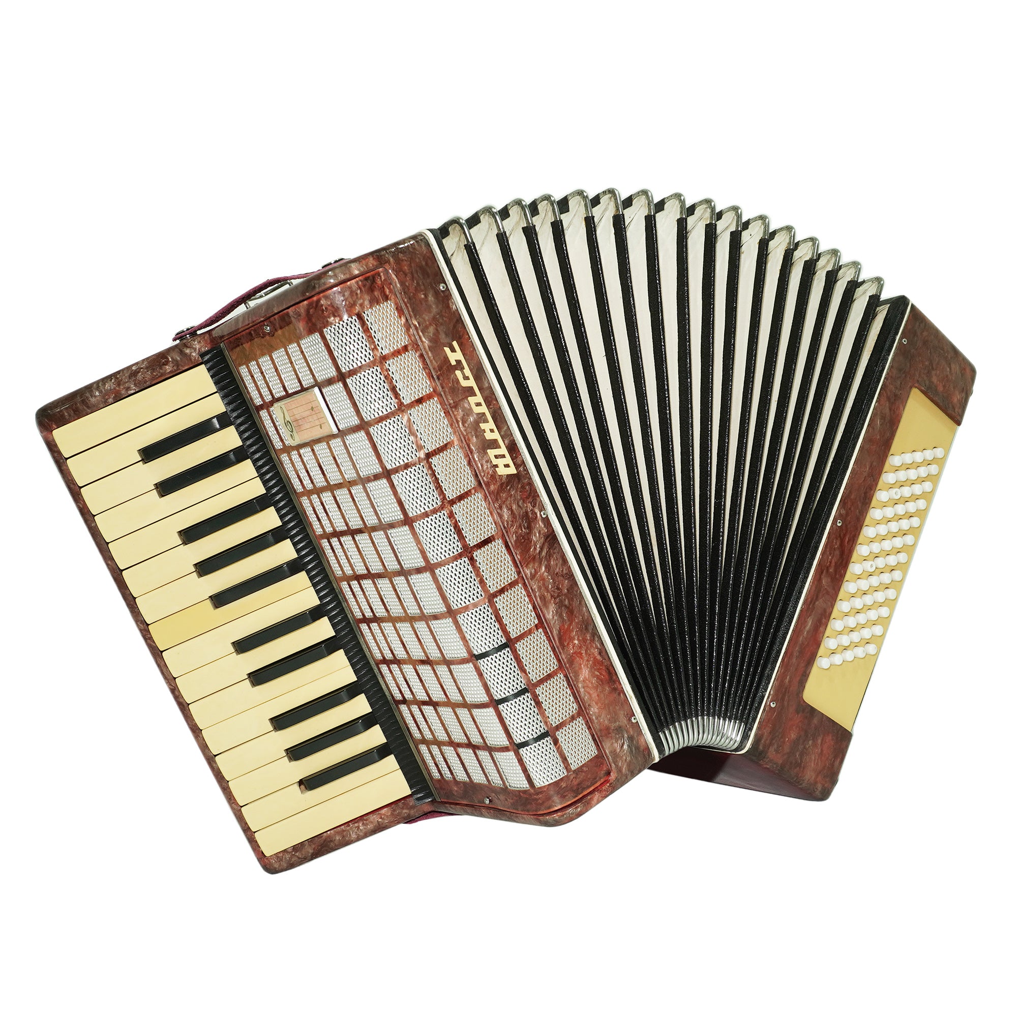 Small Concertina Musicales for Study, Lightweight Piano Accordion 60 Bass Yunost for Beginners Children Kids, New Straps, 2630