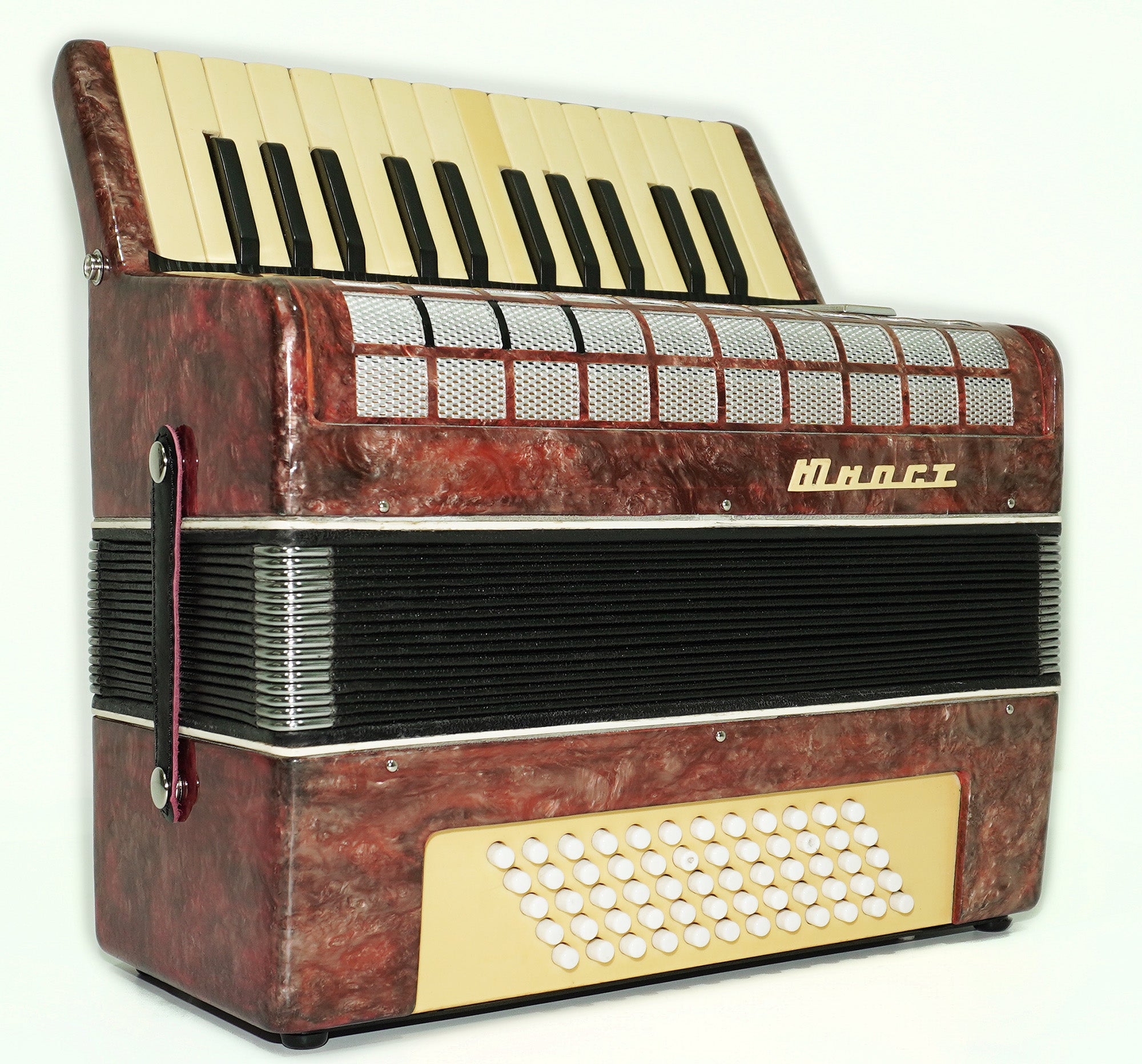 Small Concertina Musicales for Study, Lightweight Piano Accordion 60 Bass Yunost for Beginners Children Kids, New Straps, 2630