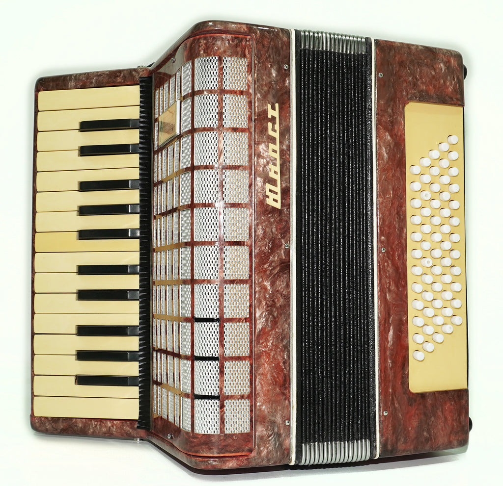Small Concertina Musicales for Study, Lightweight Piano Accordion 60 Bass Yunost for Beginners Children Kids, New Straps, 2630