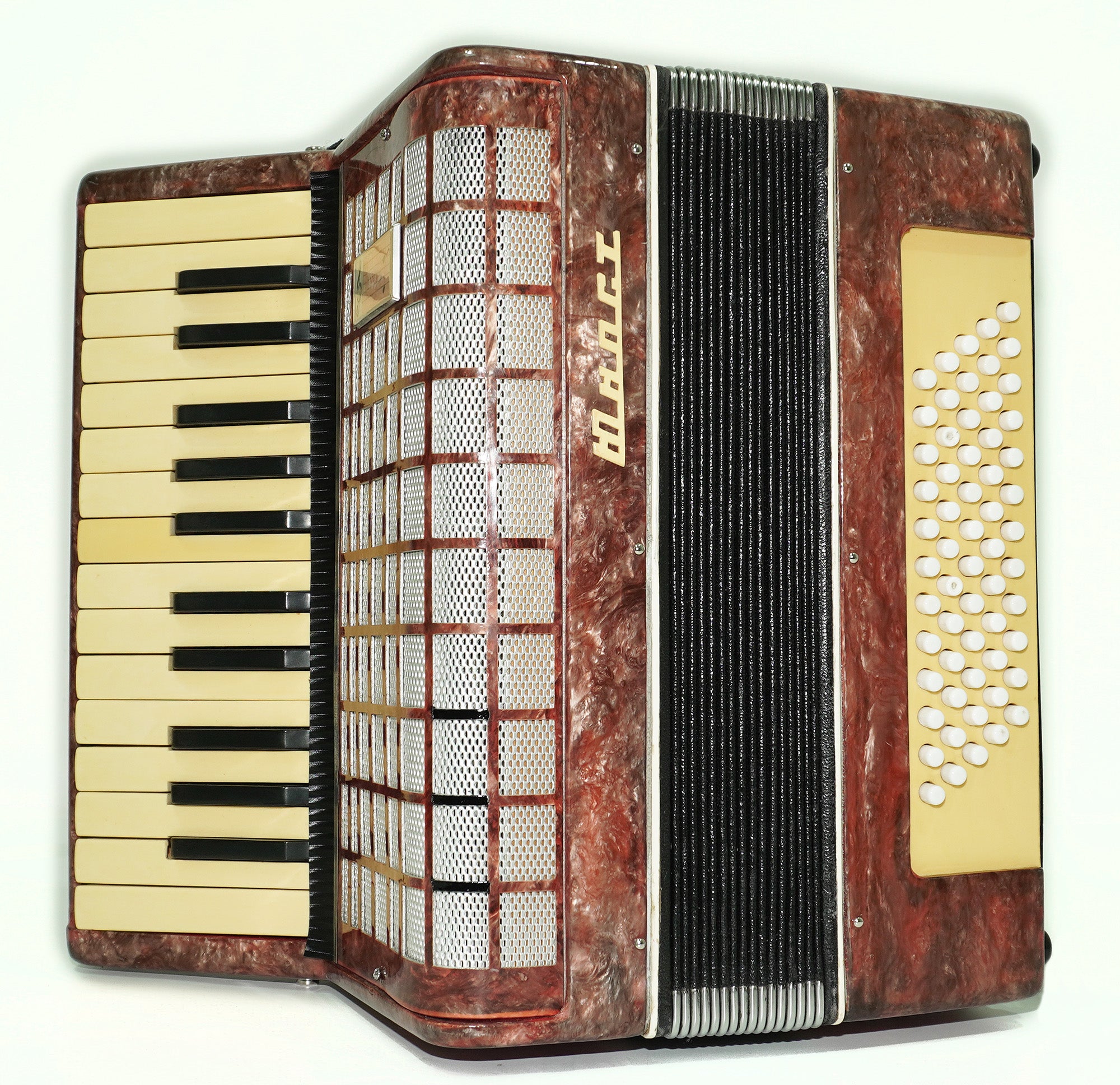 Small Concertina Musicales for Study, Lightweight Piano Accordion 60 Bass Yunost for Beginners Children Kids, New Straps, 2630