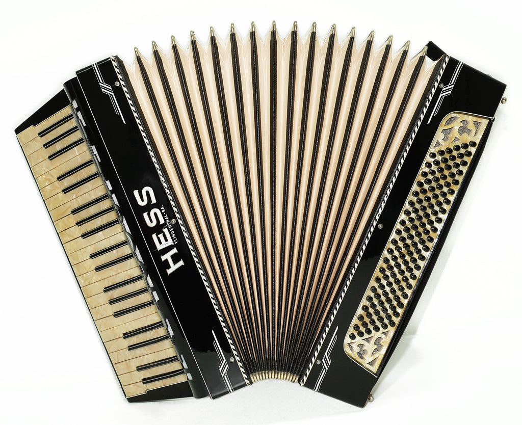 Hess Klingenthal Vintage Accordion 120 Bass, made in Germany, Lightweight Old Original Piano Accordion, New Straps, 2617