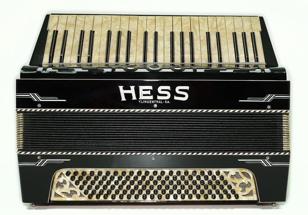 Hess Klingenthal Vintage Accordion 120 Bass, made in Germany, Lightweight Old Original Piano Accordion, New Straps, 2617