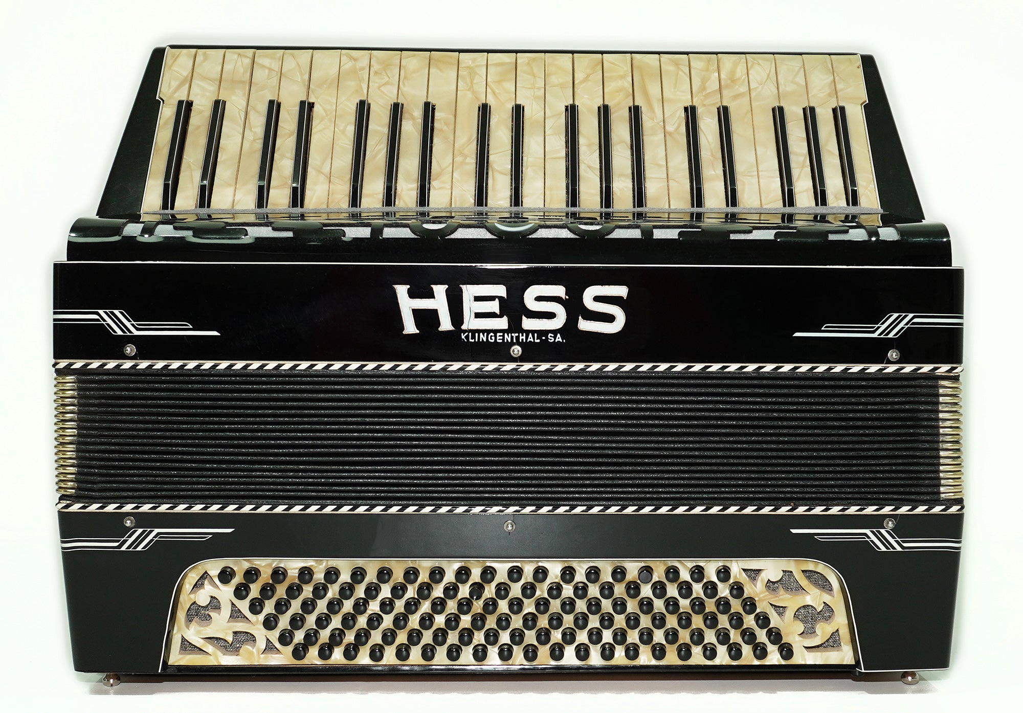 Hess Klingenthal Vintage Accordion 120 Bass, made in Germany, Lightweight Old Original Piano Accordion, New Straps, 2617