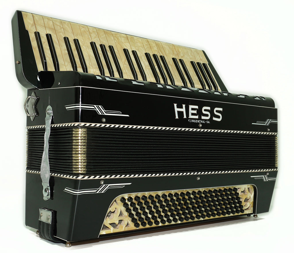 Hess Klingenthal Vintage Accordion 120 Bass, made in Germany, Lightweight Old Original Piano Accordion, New Straps, 2617