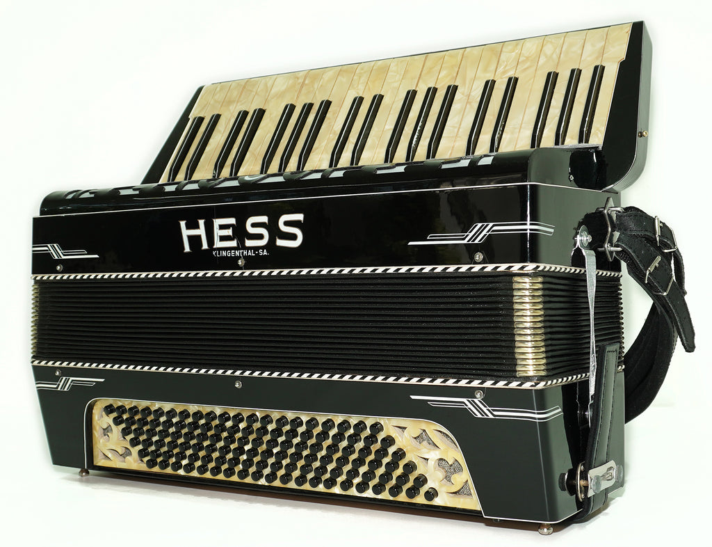 Hess Klingenthal Vintage Accordion 120 Bass, made in Germany, Lightweight Old Original Piano Accordion, New Straps, 2617