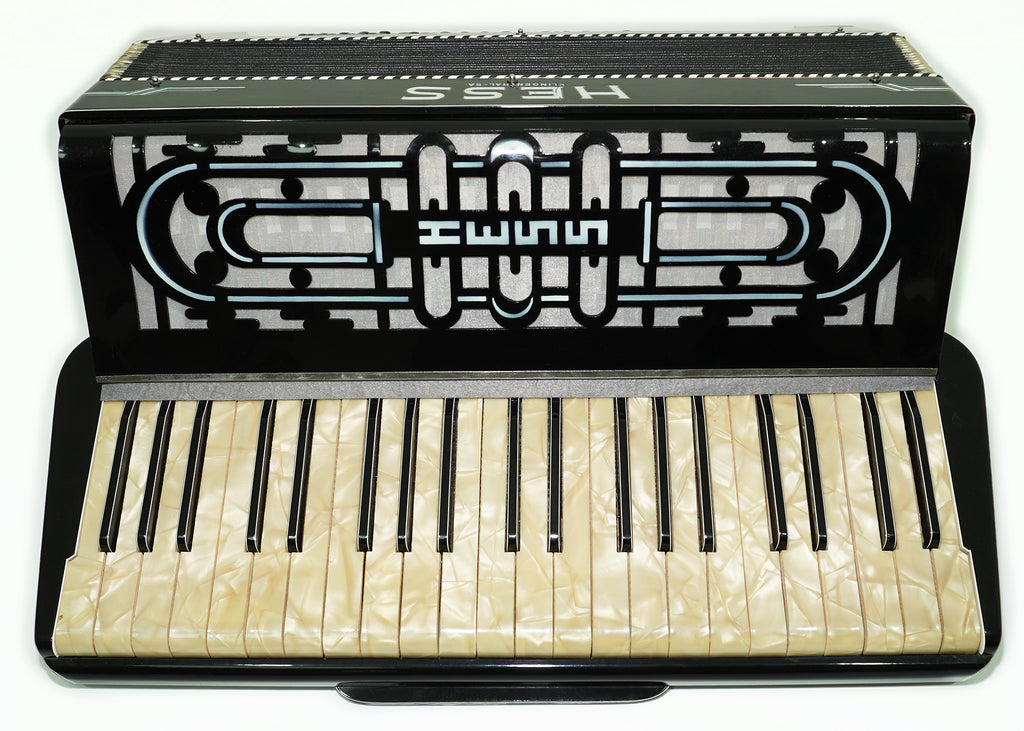 Hess Klingenthal Vintage Accordion 120 Bass, made in Germany, Lightweight Old Original Piano Accordion, New Straps, 2617