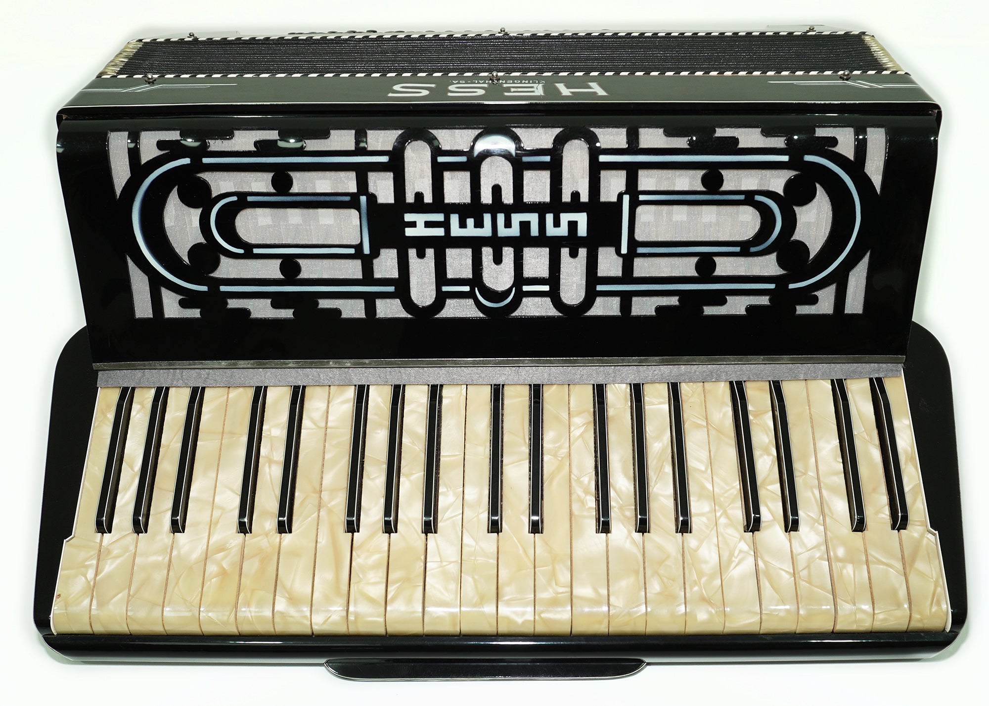 Hess Klingenthal Vintage Accordion 120 Bass, made in Germany, Lightweight Old Original Piano Accordion, New Straps, 2617