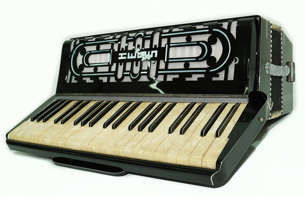 Hess Klingenthal Vintage Accordion 120 Bass, made in Germany, Lightweight Old Original Piano Accordion, New Straps, 2617