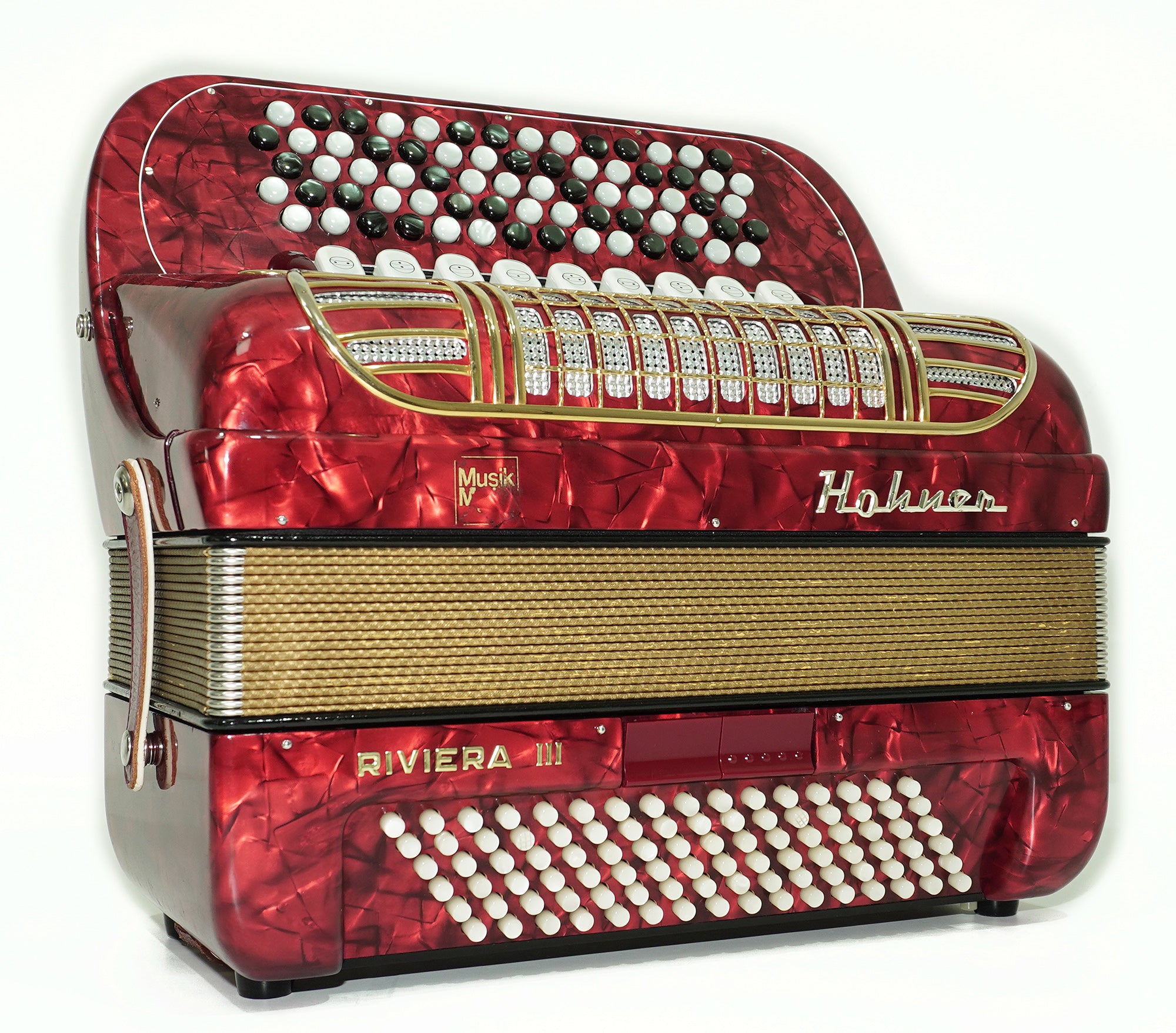 Hohner Riviera III 5 Row Lightweight Button Accordion 96 Bass made in Germany, C Griff, New Straps, Original Accordeone de Botones, 2616