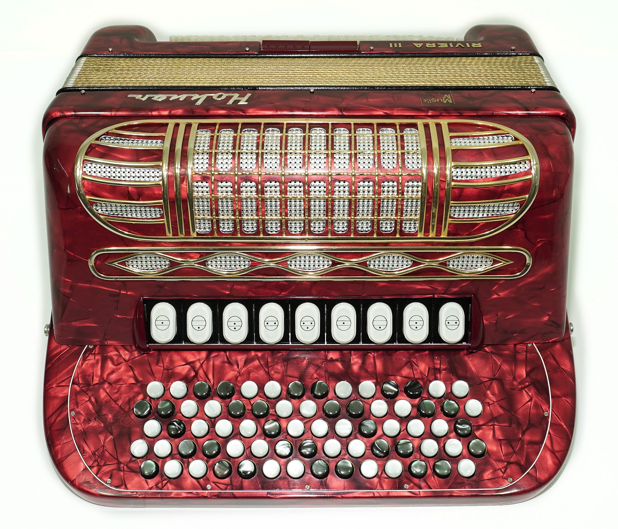 Hohner Riviera III 5 Row Lightweight Button Accordion 96 Bass made in Germany, C Griff, New Straps, Original Accordeone de Botones, 2616
