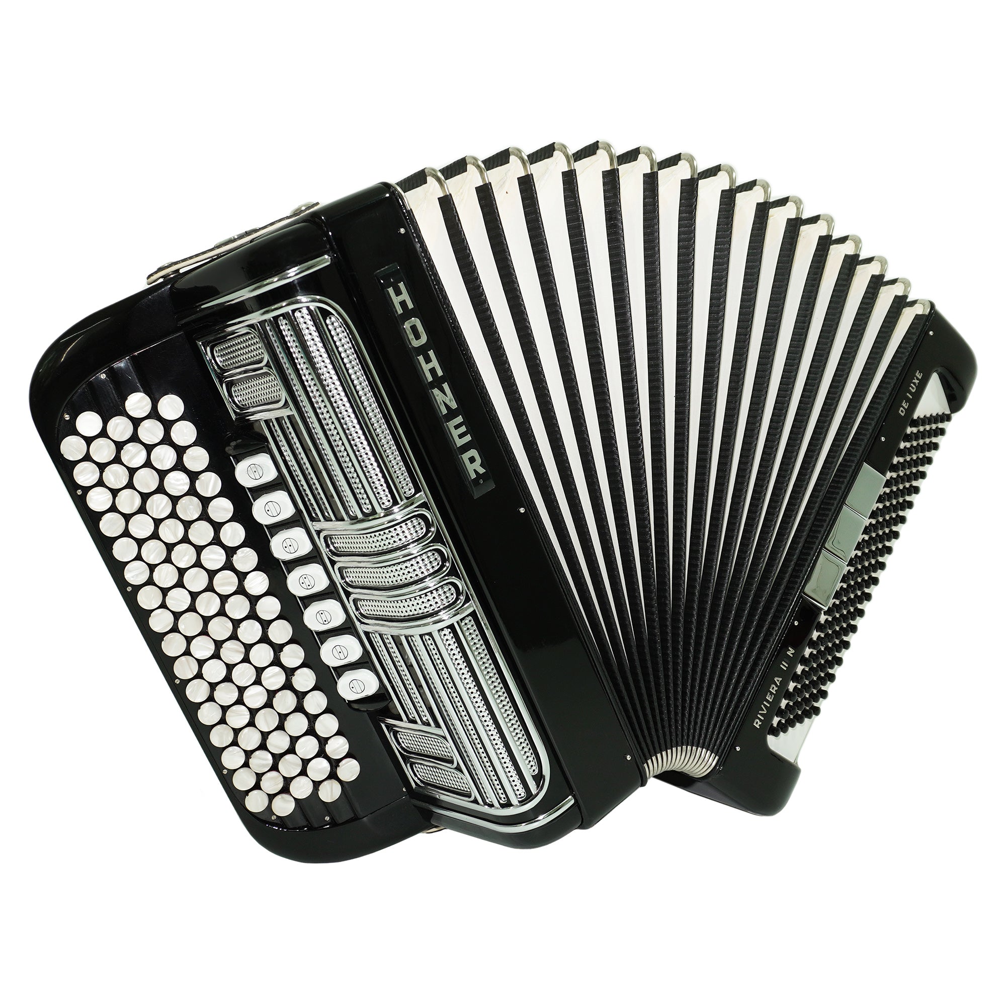 Hohner Riviera III N De Luxe 5 Row Button Accordion 120 Bass made in Germany, New Straps, Accordeone de Botones, 2615