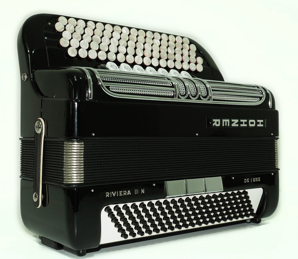 Hohner Riviera III N De Luxe 5 Row Button Accordion 120 Bass made in Germany, New Straps, Accordeone de Botones, 2615