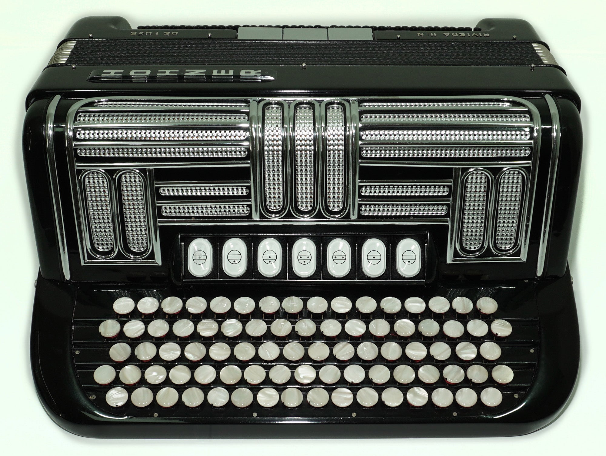 Hohner Riviera III N De Luxe 5 Row Button Accordion 120 Bass made in Germany, New Straps, Accordeone de Botones, 2615
