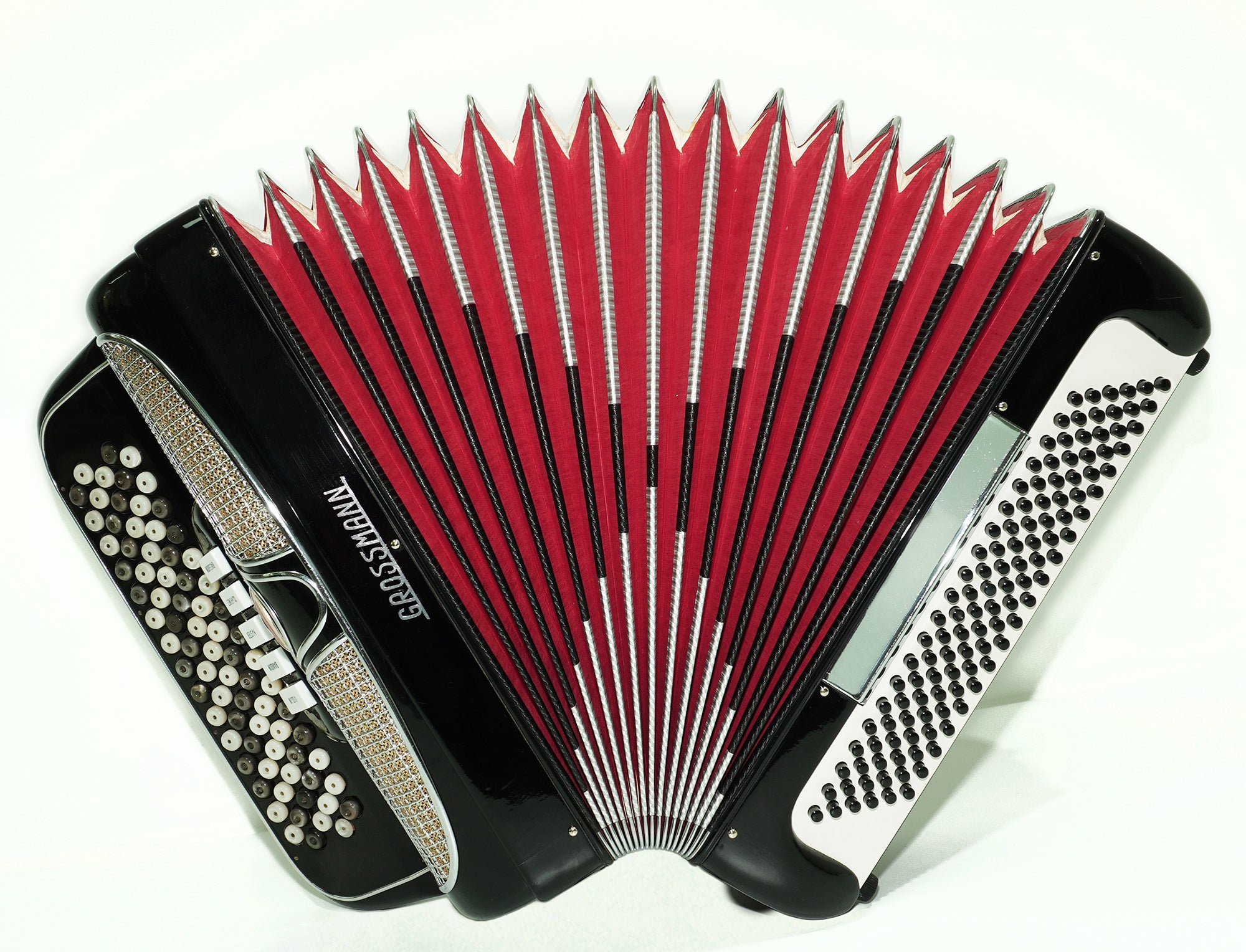 Grossmann Vintage 5 Row Button Accordion 120 Bass, made in Italy, New Straps, Rare Original Italian Accordian Instrument, Amazing sound! 2613