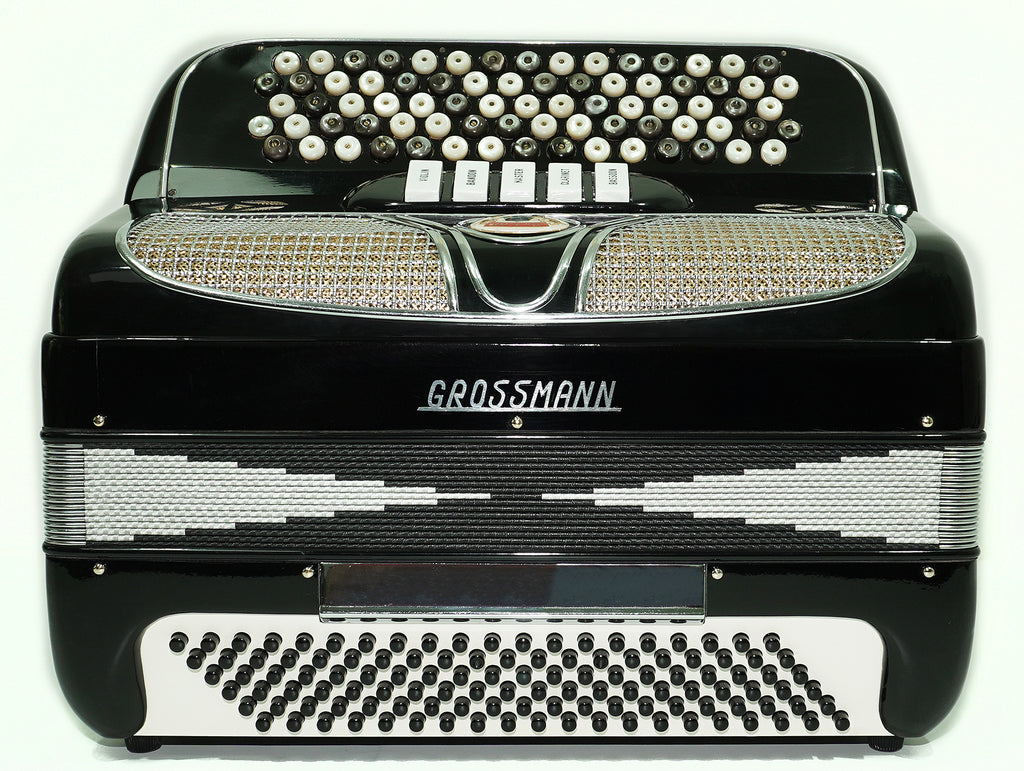 Grossmann Vintage 5 Row Button Accordion 120 Bass, made in Italy, New Straps, Rare Original Italian Accordian Instrument, Amazing sound! 2613