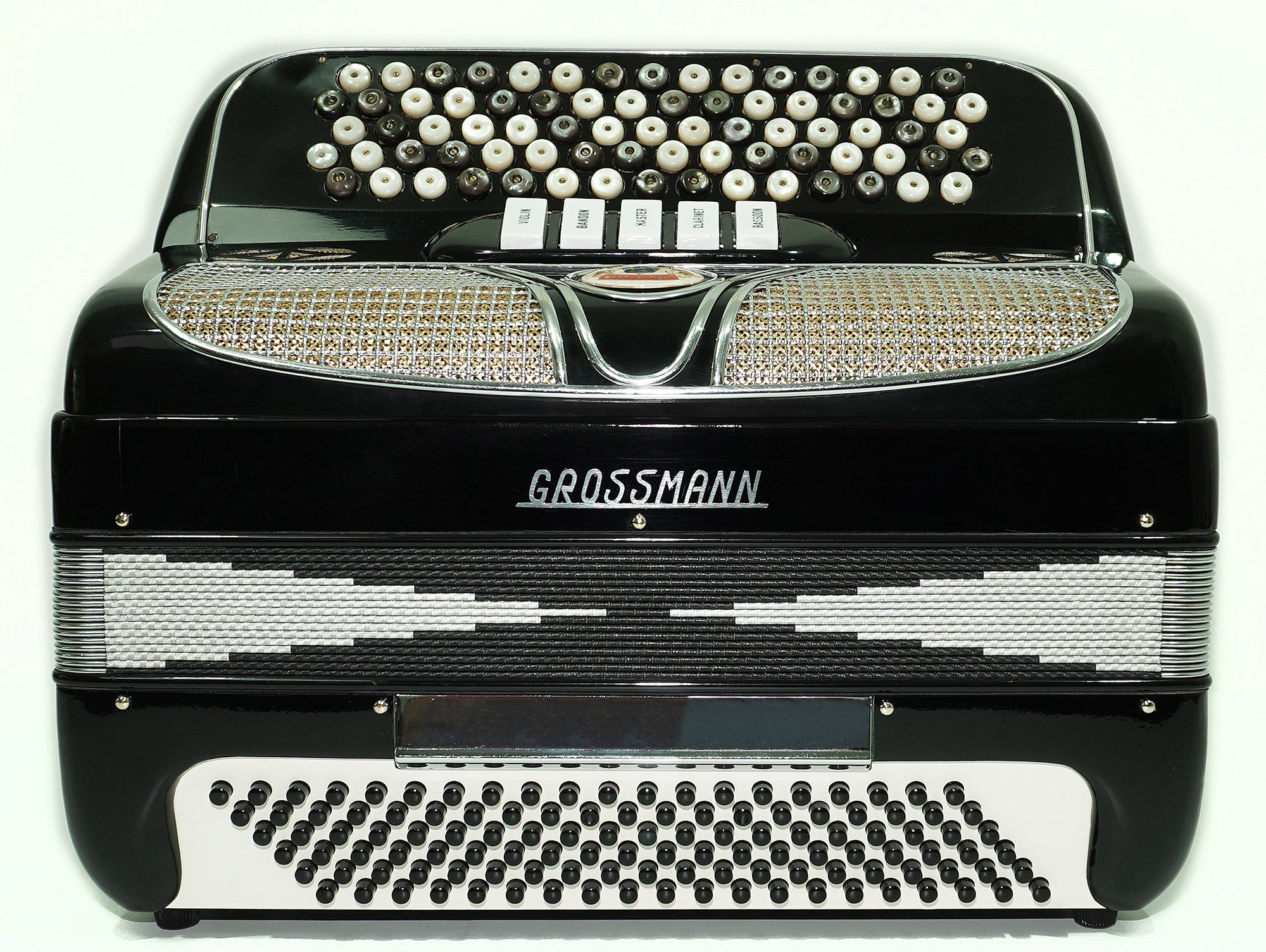Grossmann Vintage 5 Row Button Accordion 120 Bass, made in Italy, New Straps, Rare Original Italian Accordian Instrument, Amazing sound! 2613