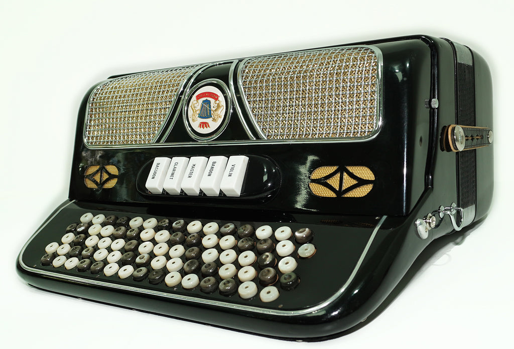 Grossmann Vintage 5 Row Button Accordion 120 Bass, made in Italy, New Straps, Rare Original Italian Accordian Instrument, Amazing sound! 2613