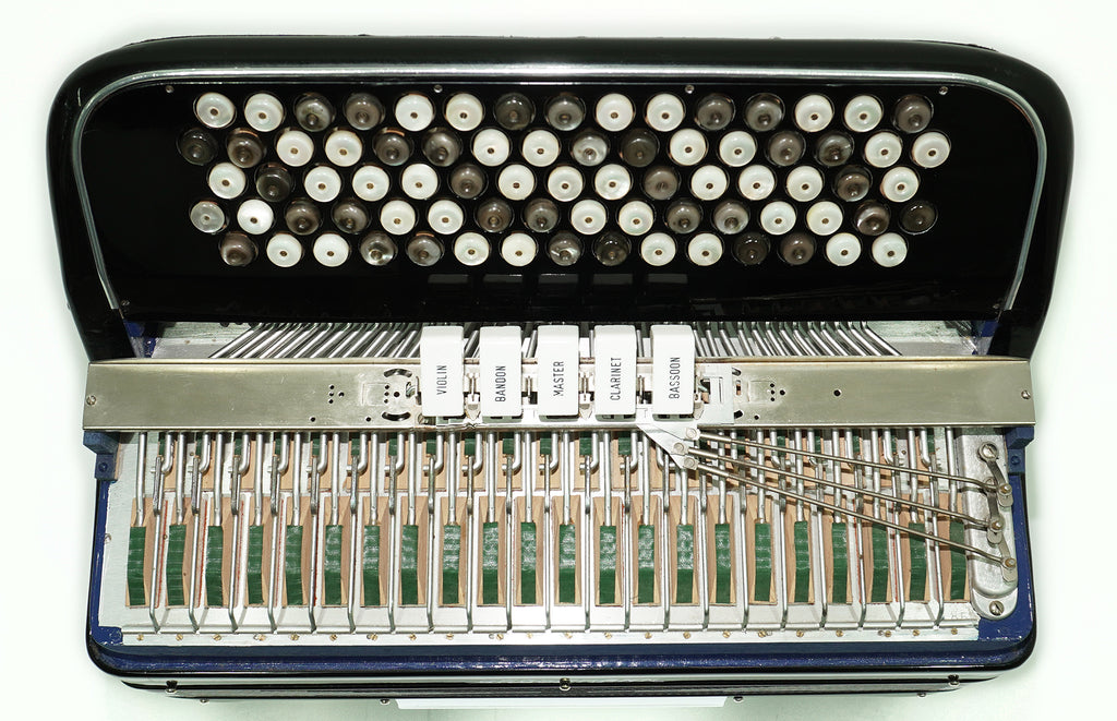Grossmann Vintage 5 Row Button Accordion 120 Bass, made in Italy, New Straps, Rare Original Italian Accordian Instrument, Amazing sound! 2613