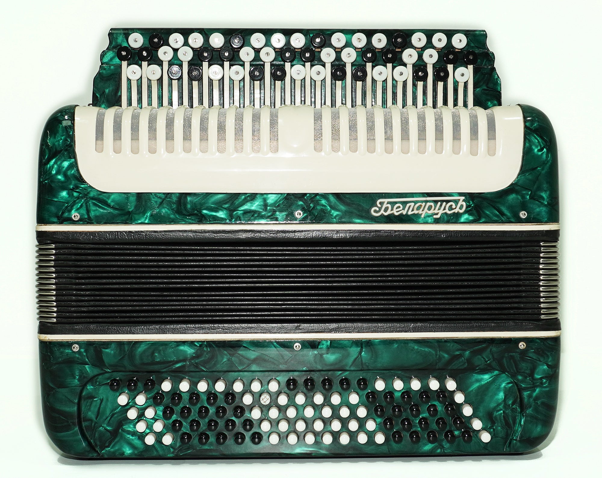 Bayan Belarus 3 Row Chromatic Button Accordion, made in USSR Vintage Bayan B System, New Straps, Soviet Garmoshka, 2622