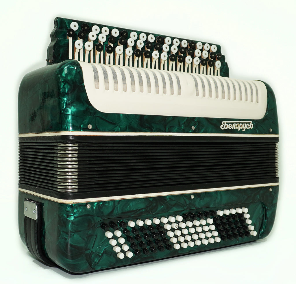 Bayan Belarus 3 Row Chromatic Button Accordion, made in USSR Vintage Bayan B System, New Straps, Soviet Garmoshka, 2622
