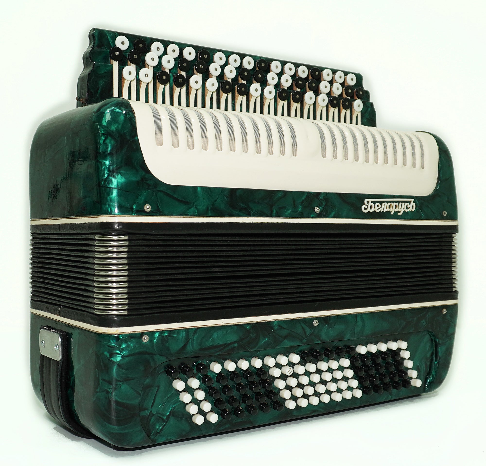 Bayan Belarus 3 Row Chromatic Button Accordion, made in USSR Vintage Bayan B System, New Straps, Soviet Garmoshka, 2622