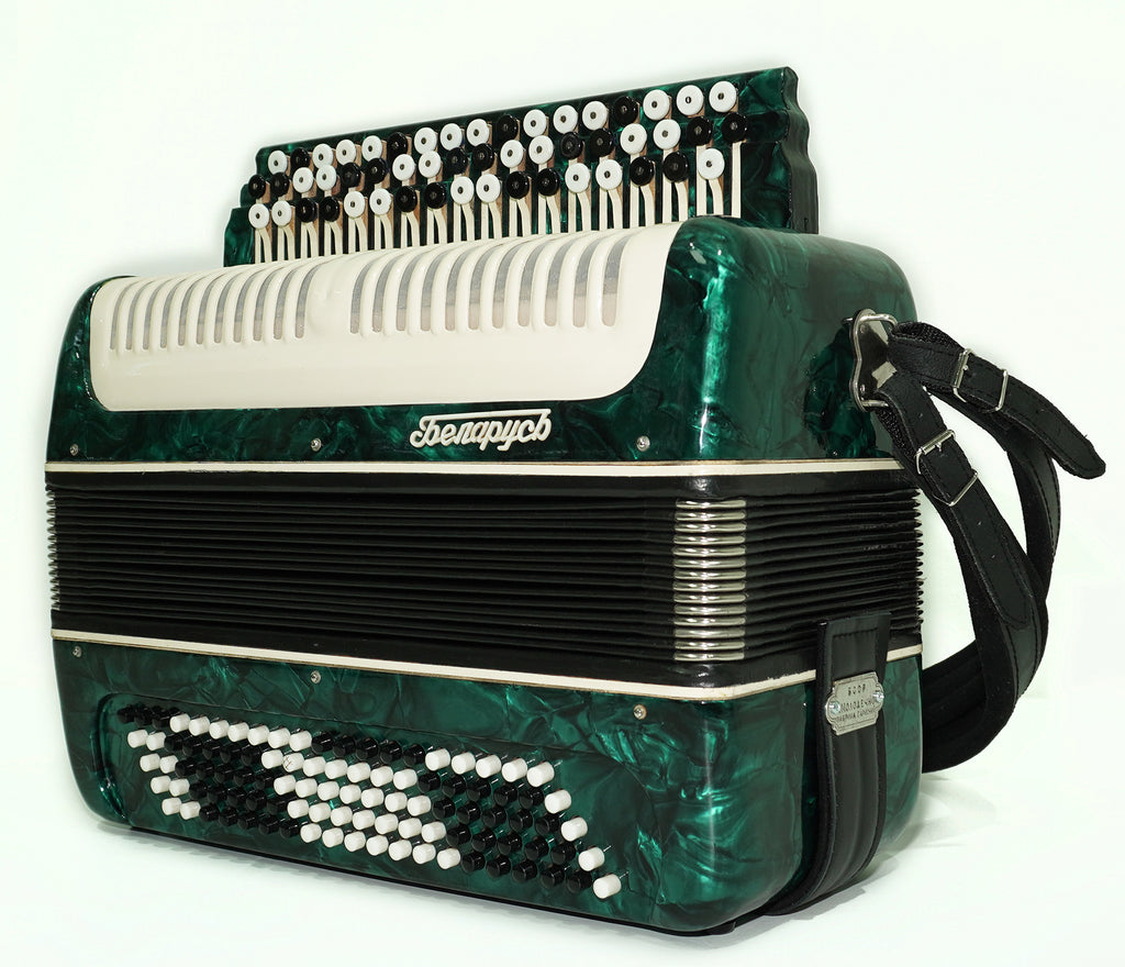 Bayan Belarus 3 Row Chromatic Button Accordion, made in USSR Vintage Bayan B System, New Straps, Soviet Garmoshka, 2622