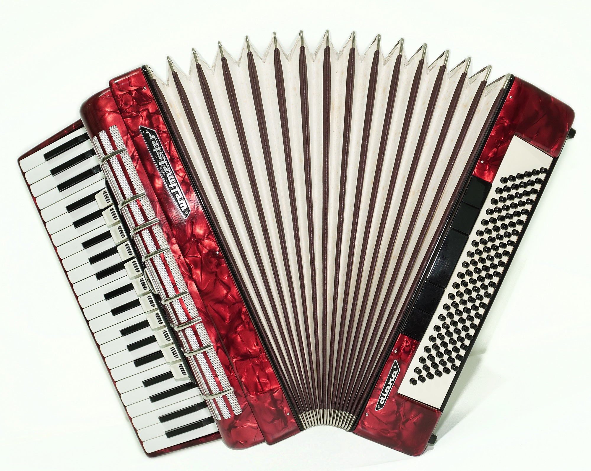 Weltmeister Diana Accordion 120 Bass, German Accordian Instrument, New Straps and Soft Case for Gift, Original Keyboard Piano Acordeone, 2619
